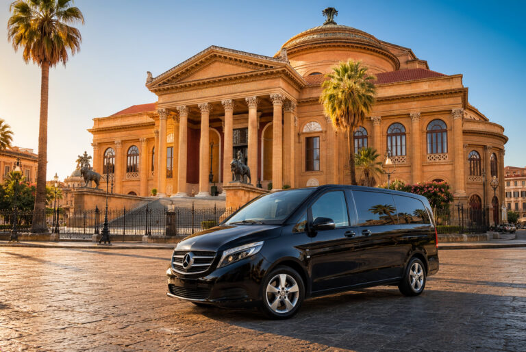 Private Palermo tour with driver in front of Teatro Massimo