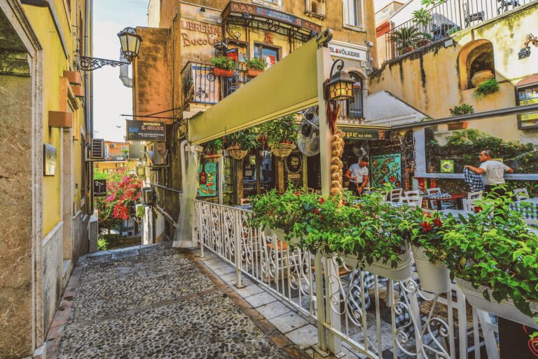 Elegant restaurant in Taormina, Sicily
